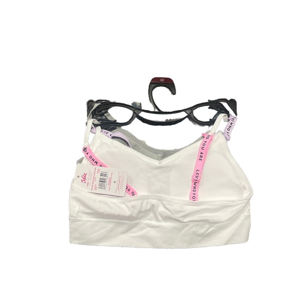 Bundles Justice Girls' Light Gray and White Bra Duo- beige & white and Lila - Picture 2 of 5